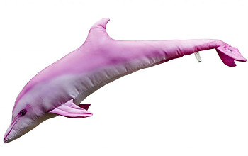 Delfín albín - Růžový - 125 cm polštář