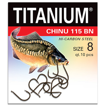 Háček Titanium CHINU 115BN - 10ks / vel. 8