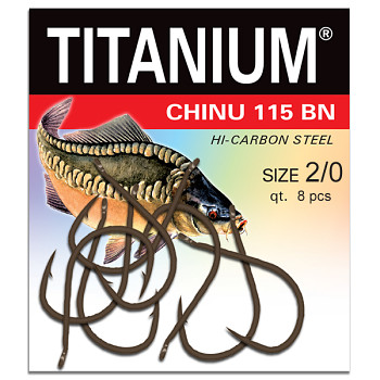Háček Titanium CHINU 115BN - 8ks / vel. 2/0