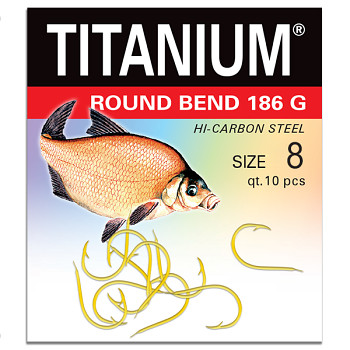 Háček Titanium ROUND BEND 186G - 10ks / vel. 8