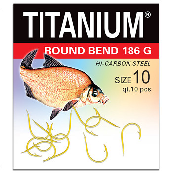 Háček Titanium ROUND BEND 186G - 10ks / vel. 10