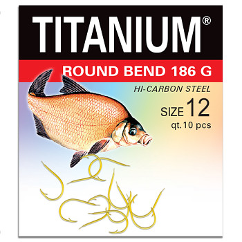 Háček Titanium ROUND BEND 186G - 10ks / vel. 12