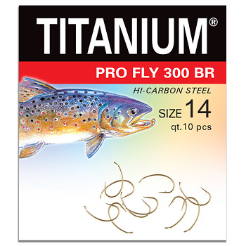Háček Titanium PRO FLY 300BR - 10ks / vel. 14