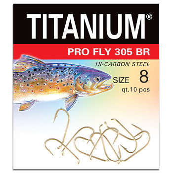 Háček Titanium PRO FLY 305BR - 10ks / vel. 8