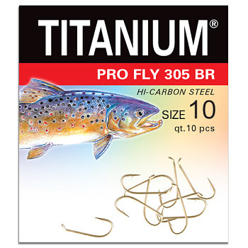 Háček Titanium PRO FLY 305BR - 10ks / vel. 10
