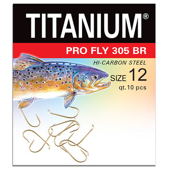 Háček Titanium PRO FLY 305BR - 10ks / vel. 12
