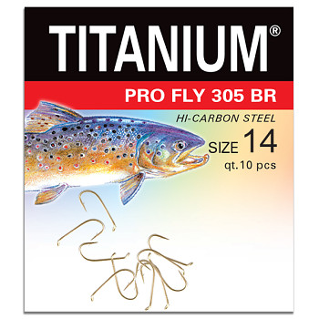 Háček Titanium PRO FLY 305BR - 10ks / vel. 14