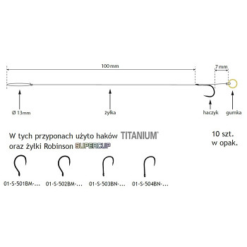 Návazec s quick stop MF 505LB vel. 10 / prům. 0,190mm - 10ks