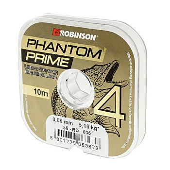 Pletená šňůra Phantom Prime X4 0.22mm / 10m - tmavě zelená