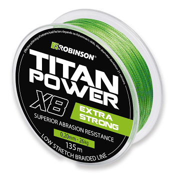 Pletená šňůra Titan Power X8 0.14mm / 135m - zelená