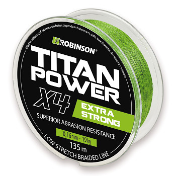 Pletená šňůra Titan Power X4 0.04mm / 135m - zelená