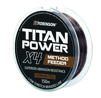 Pletená šňůra Titan Power Feeder X4 0.10mm / 150m - hnědá