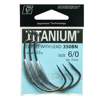 Háček Titanium OFFSET se zátěží 350BN - 3ks / vel. 5/0 - 3.5g
